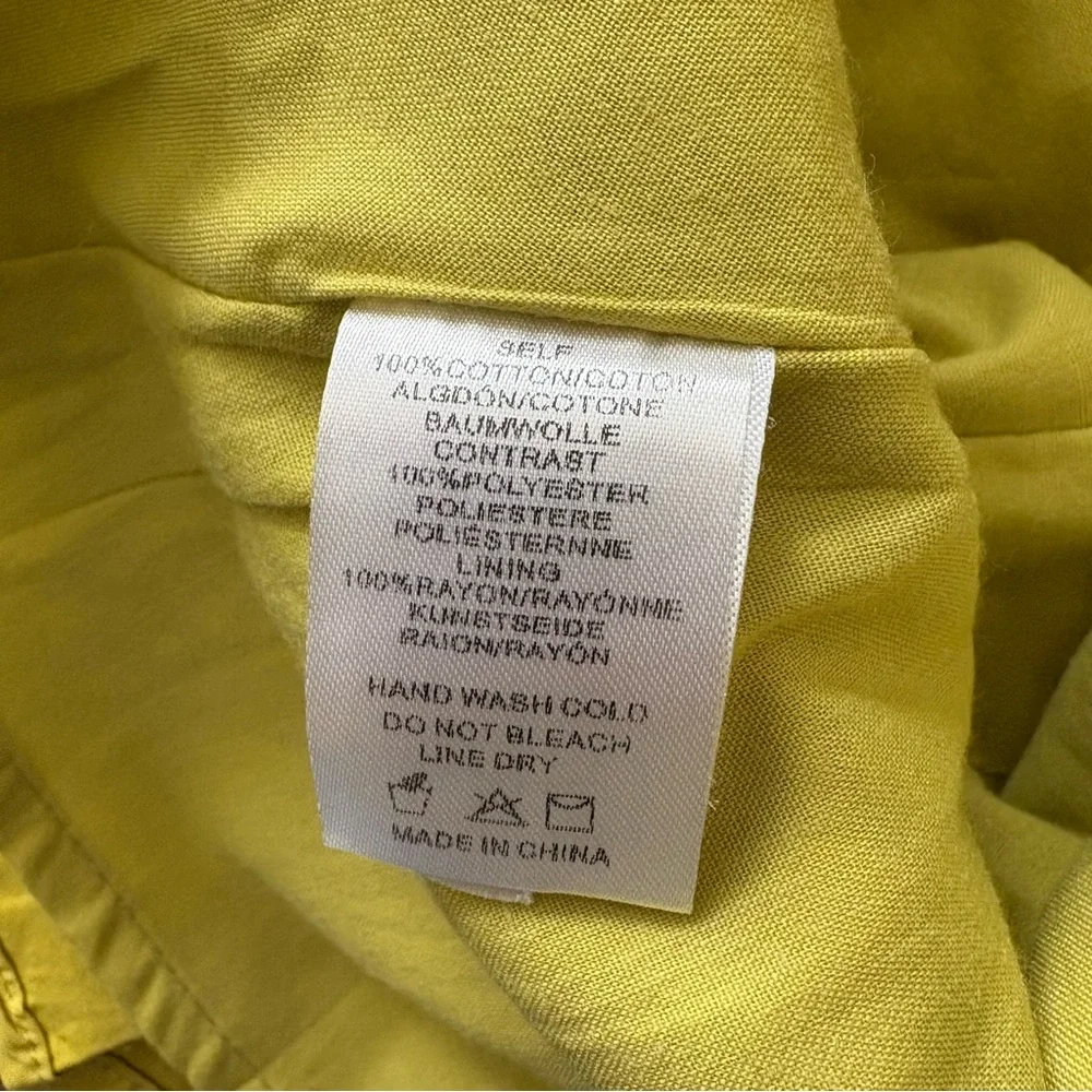 Anthropologie Sunday in Brooklyn Chartreuse Peplum Top Shoulder Tie Size XS - Picture 6 of 7